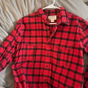 Filson Red and Black Plaid Casual Shirt